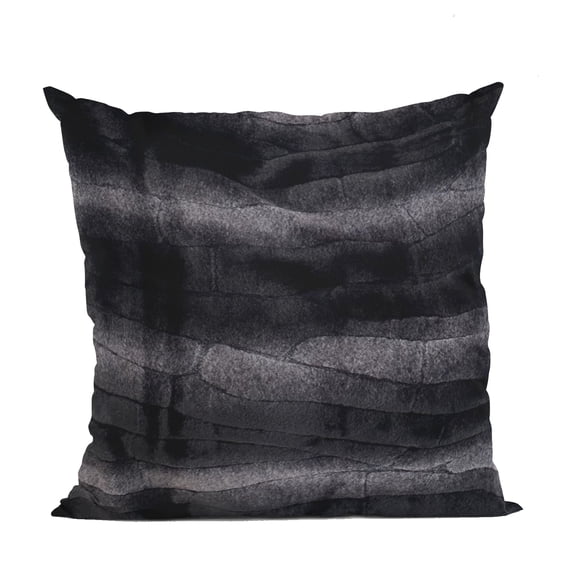 Plutus Brands Plutus Black Graphite Furever Animal Faux Fur Luxury Throw Pillow, Double sided  22" x 22"