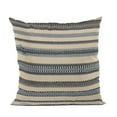 thumbnail image 1 of Plutus Brands Blue, Beige Plutus Lanes Stripe Luxury Throw Pillow 16 in x 16in, Double Sided 16" x 16", 1 of 2
