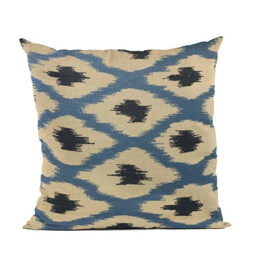 Plutus Brands Blue Color Stitched Dot Luxury Throw Pillow-Size:16" x 16"