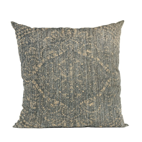 Plutus Brands Blue Hidden Planet Medallion Luxury Throw Pillow-Size:24" x 24"
