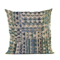 Plutus Brands Blue Plutus Pyramids Border Luxury Throw Pillow 12 in x 20in, Double Sided 12" x 20"