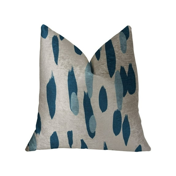 Plutus Bosky Willow Blue and White Luxury Throw Pillow - Double sided 20" x 36" King