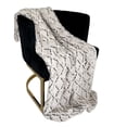 thumbnail image 1 of Plutus Brown Beige Diamond Faux Fur Luxury Throw Blanket, 1 of 3