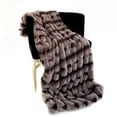 thumbnail image 1 of Plutus Brown Fluffy Bunni Faux Fur Luxury Throw Blanket, 1 of 3