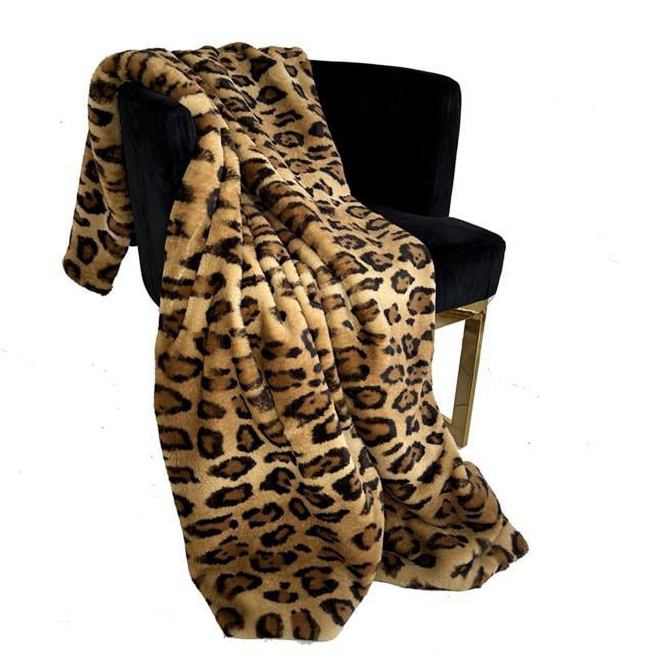 Plutus Brands Brown Jaguar Faux Fur Luxury Throw Blanket