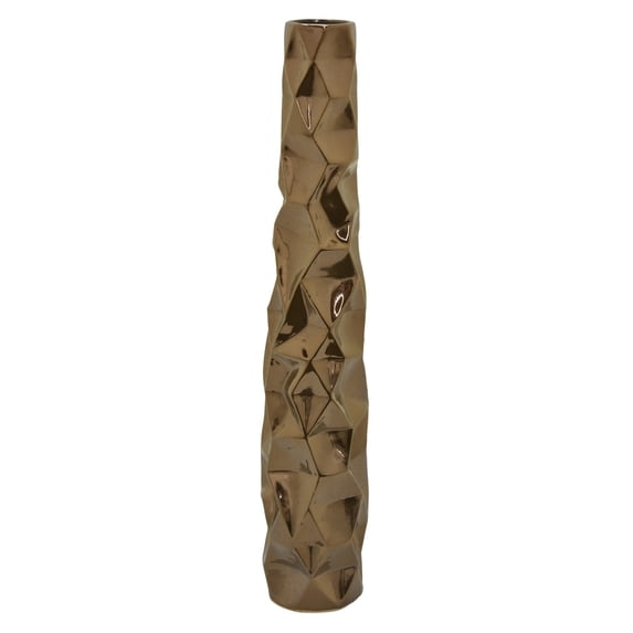 Plutus Modern Decorative Ceramic Vase in Bronze
