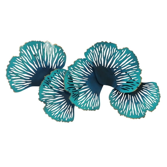 Plutus Modern Metal Coral Wall Decor in Blue