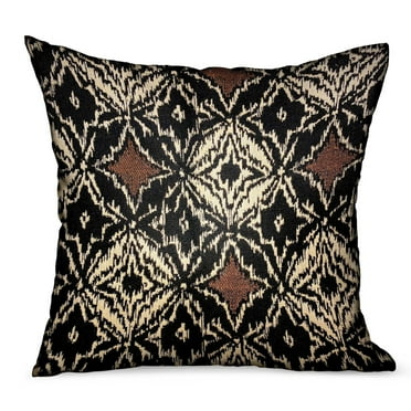 Plutus Brands Daliah Ice Black Chevron Luxury Outdoor/Indoor Throw Pillow