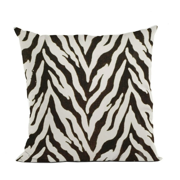 Plutus Ebony/Ivory Zebra Zebra Print Velvet Luxury Throw Pillow - Double sided 12" x 20"