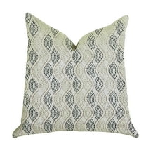Plutus Brands Enigma Twist Luxury Throw Pillow in Blue, Beige Colors
