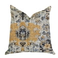 thumbnail image 1 of Plutus Brands Free Spirit Damasque Double Sided Standard Luxury Throw Pillow 20" x 26" Blue/Beige/Gold, 1 of 3
