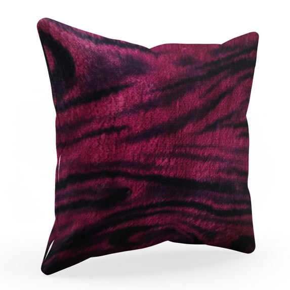 Plutus Fuchsia Black Galaxy Animal Faux Fur Luxury Throw Pillow - Double sided 24" x 24"