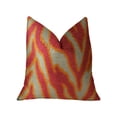 thumbnail image 1 of Plutus Fuchsia Fire Fuchsia Orange and Taupe Handmade Luxury Pillow - Double sided 24" x 24", 1 of 3