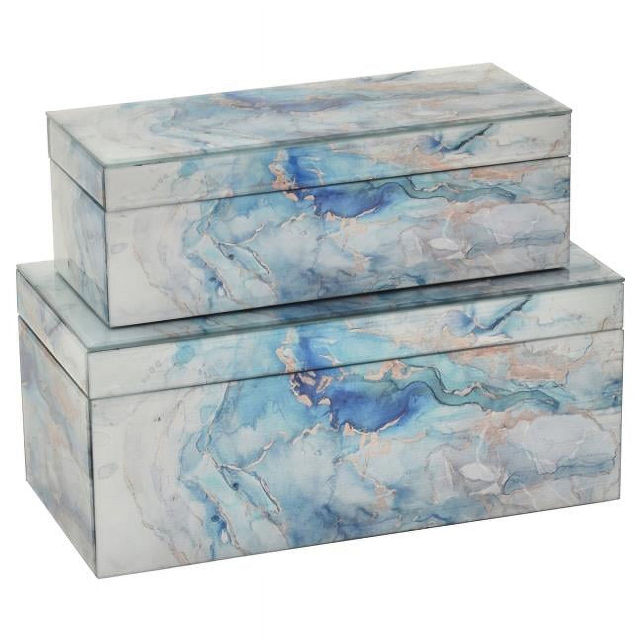 Plutus Brands Glass Box in Blue Glass Set of 2 - Walmart.com