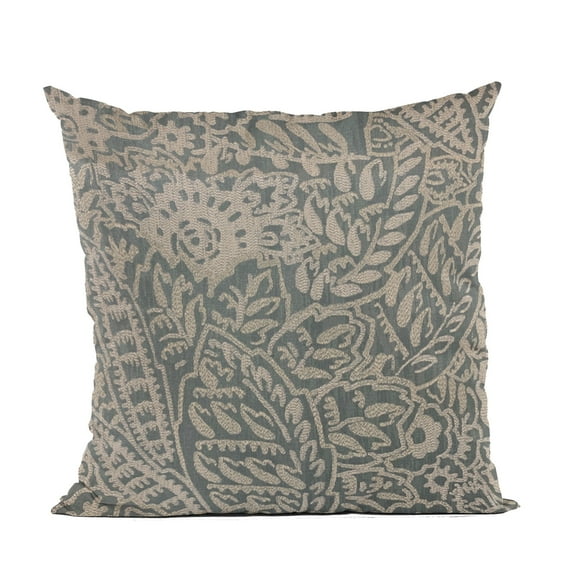 Plutus 16" x 16" Festive Jacquard Luxury Throw Pillow in Gray