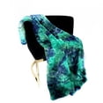 thumbnail image 1 of Plutus Green Blue Northern Lights Faux Fur Luxury Throw Blanket, 1 of 3