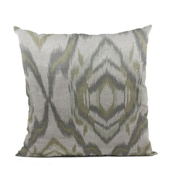 Plutus Ikat Dream Gray, Citrine Handmade Luxury Pillow - Double sided 20" x 36" King