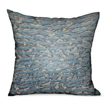 Plutus Brands Indigo Rivulet Blue Solid Luxury Outdoor/Indoor Throw Pillow