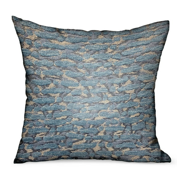 Plutus 18" x 18" Indigo Rivulet Solid Luxury Outdoor Throw Pillow in Blue