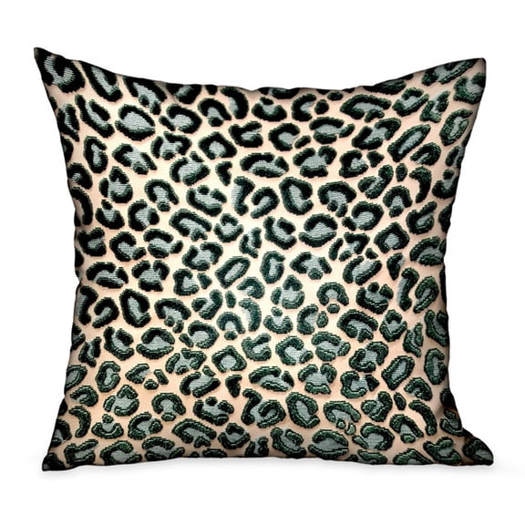 Plutus Jade Velvet Cheetah Green Animal Motif Luxury Throw Pillow Double sided 18" x 18"