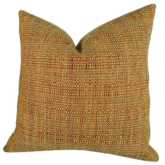 plutus brands plutus kosoff paprika handmade throw pillow 22" x 22" orange/mint