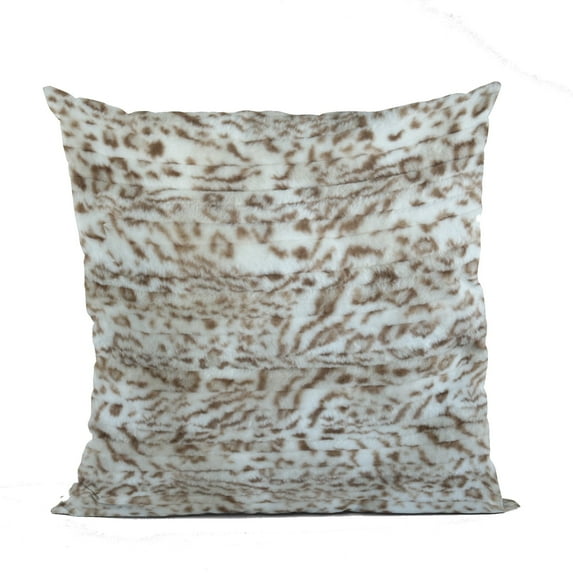 Plutus Light Brown Luxe Lash Animal Faux Fur Luxury Throw Pillow - Double sided 20" x 36" King