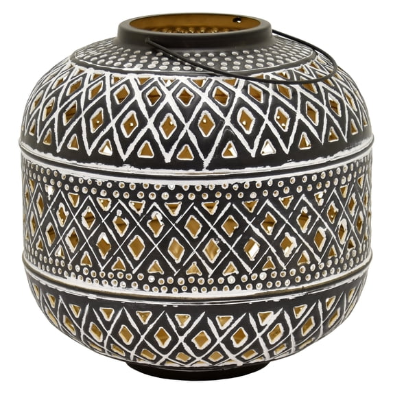 Plutus Brands Metal Decorative Lantern in Brown Metal