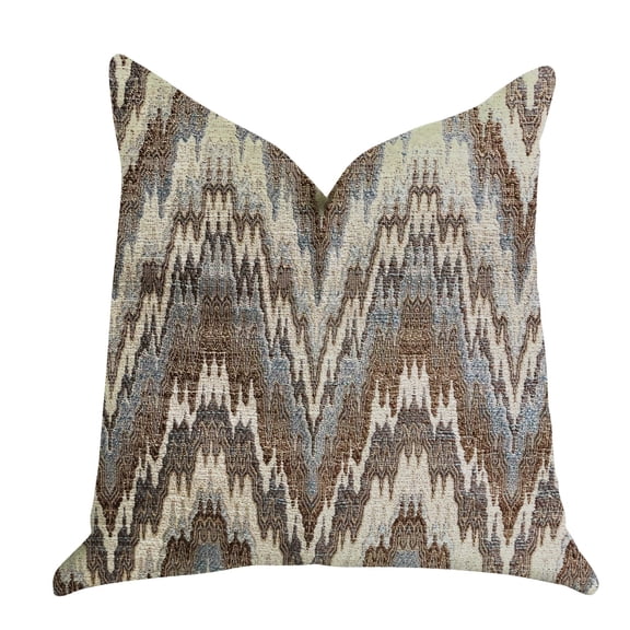 Plutus Brands Mid Night Oblique Ridge Wave Luxury Throw Pillow