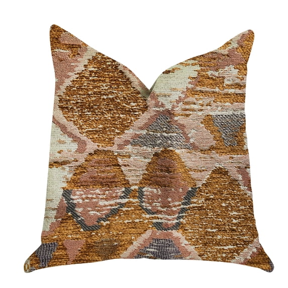 Plutus Brands Mira Oasis Shades of Brown Luxury Decorative Throw Pillow Double Sided 18" x 18"