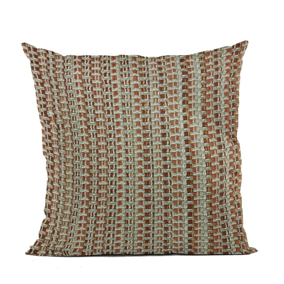 Plutus Brands Multi-Color Plutus Weave Stripe Luxury Throw Pillow 18 in x 18in, Double Sided 18" x 18"