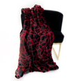 thumbnail image 1 of Plutus Red Black Plush Faux Fur Luxury Throw Blanket, 1 of 3