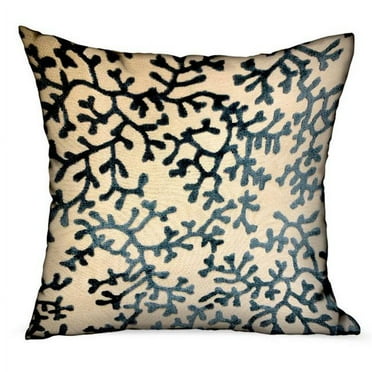 Plutus Brands PBDU1904-1220-DP 12 x 20 in. Deep & Reef Blue, Cream Floral Luxury Throw Pillow