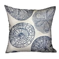 thumbnail image 1 of Plutus Seashell Haven Blue, cream Motif Luxury Throw Pillow Double sided 20" x 20", 1 of 2