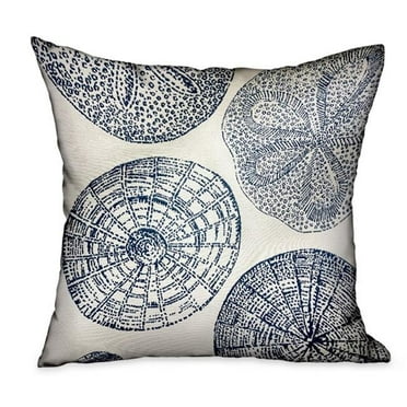 Plutus Brands PBDU1909-2026-DP 20 x 26 in. Seashell Haven Blue & Cream Motif Luxury Throw Pillow