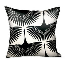 Plutus Black Swan Black Animal Motif Luxury Throw Pillow Double sided 20" x 30" Queen