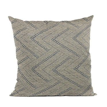 Plutus Brands Blue Triangle Chevron Luxury Throw Pillow-Size:16" x 16"