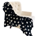 thumbnail image 1 of Plutus Black and White Stars Soft Handmade Luxury Throw Blanket 96L x 110W Queen, 1 of 2