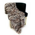 thumbnail image 1 of Plutus Brown Wild Rabbit Faux Fur Luxury Throw Blanket, 1 of 3