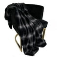 thumbnail image 1 of Plutus Black Graphite Furever Faux Fur Luxury Throw Blanket, 1 of 3