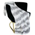 thumbnail image 1 of Plutus Gray Silver Furever Faux Fur Luxury Throw Blanket, 1 of 3