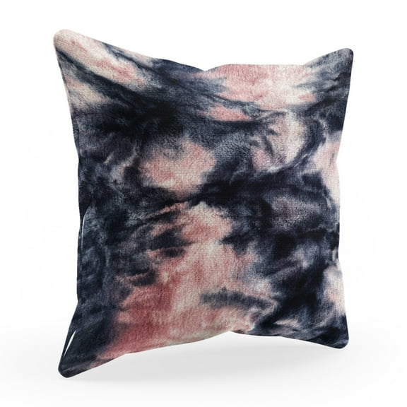 Plutus Pink Navy Fureal Animal Faux Fur Luxury Throw Pillow - Double sided 18" x 18"