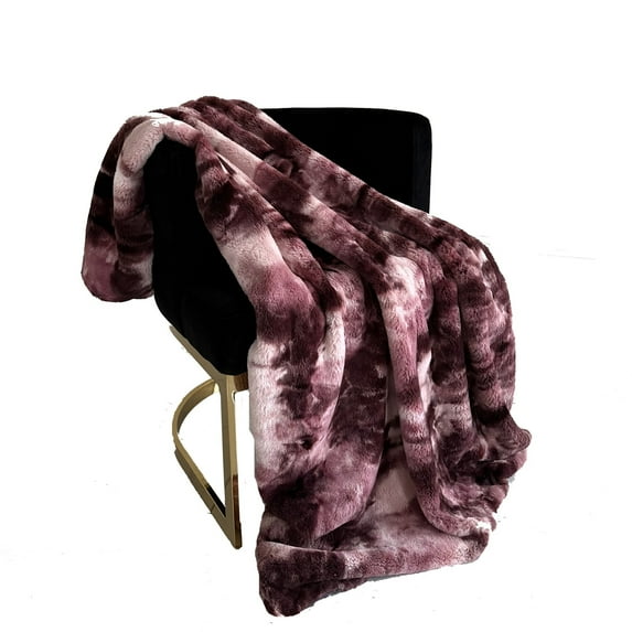 Plutus Brands Plutus Rose Fureal Faux Fur Luxury Throw Blanket, Throw 36W x 60L