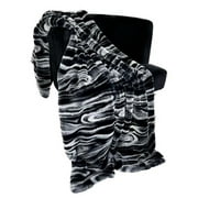 Plutus Brands PBSF2316-3660-TC 36 x 60 in. Galaxy Faux Fur Luxury Throw Blanket, Black & White