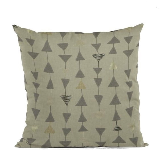 Plutus Brands Pebble Manti Embroydery, Some of the Triangles Have Metalic Threads Luxury Throw Pillow - 20 x 36 in. King Size