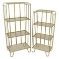 thumbnail image 1 of Plutus 2 Piece Modern Metal Planter Stand Set in Gold, 1 of 1