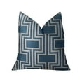 thumbnail image 1 of Plutus Argyle Square Blue and White Handmade Luxury Pillow - Double sided 22" x 22", 1 of 3