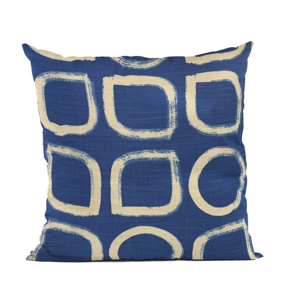 Plutus Brands Plutus Blue Block Dot Luxury Throw Pillow, 22L x 22W