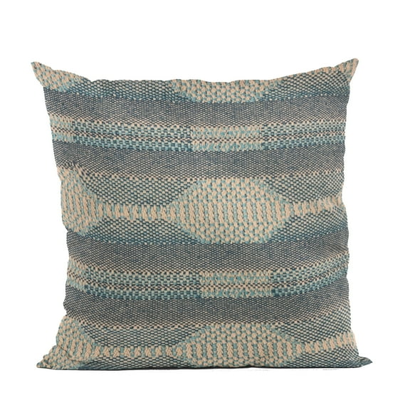 Plutus Brands Plutus Blue Lake Stripe Luxury Throw Pillow, 16L x 16W