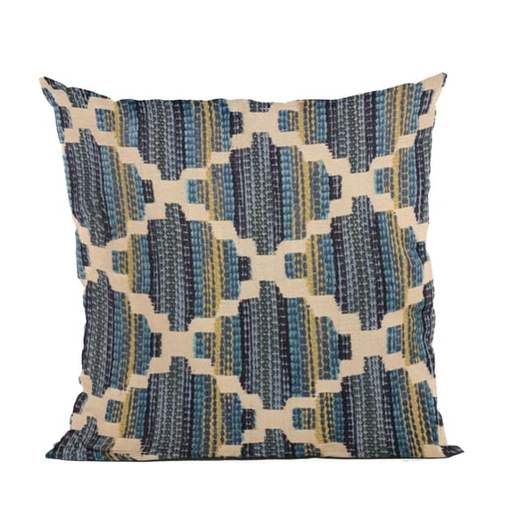 Plutus Brands Blue Plutus Lights Diamond Luxury Throw Pillow 22 in x 22in, Double Sided 22" x 22"