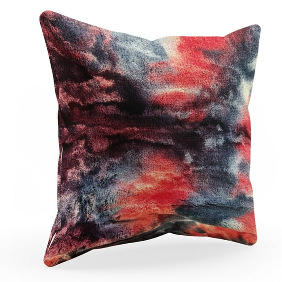 Plutus Blue Red White Fureal Animal Faux Fur Luxury Throw Pillow - Double sided 20" x 36" King